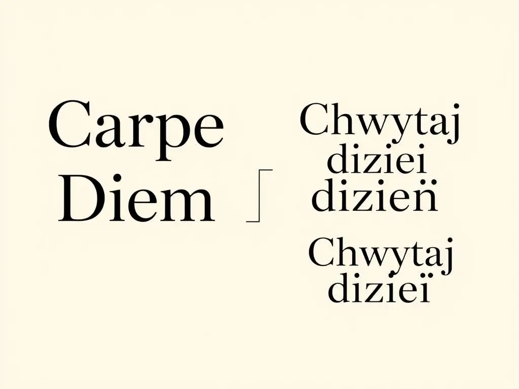 Tłumaczenie carpe diem co to znaczy po polsku przedstawione graficznie