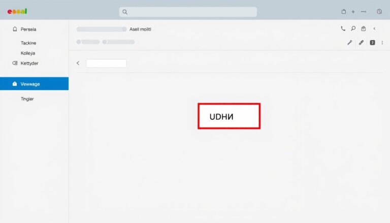 Interfejs poczty e-mail z widocznym polem UDW w formularzu nowej wiadomości