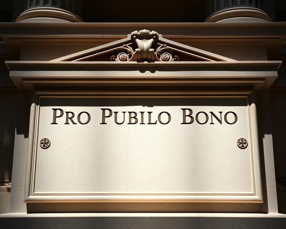 Łaciński napis 'Pro Publico Bono' na kamiennej tablicy