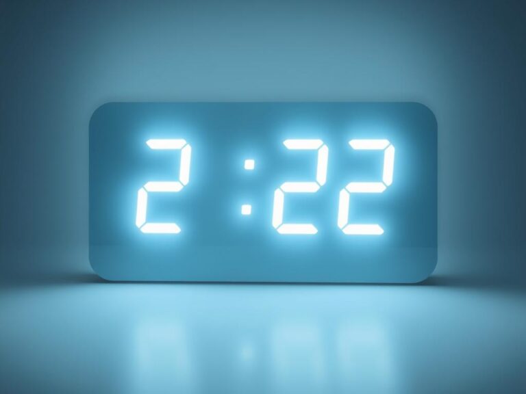 Liczba 222 na cyfrowym zegarze symbolizująca anielskie przesłanie