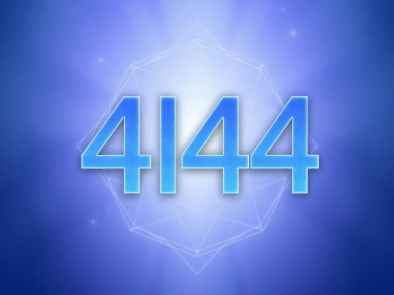 Liczba 444 przedstawiona w artystyczny sposób symbolizujący stabilność i harmonię