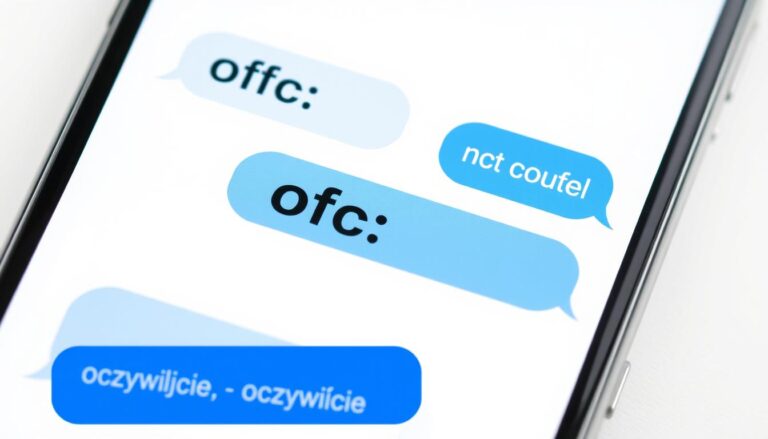 Skrót OFC oznaczający of course (oczywiście) w wiadomości tekstowej